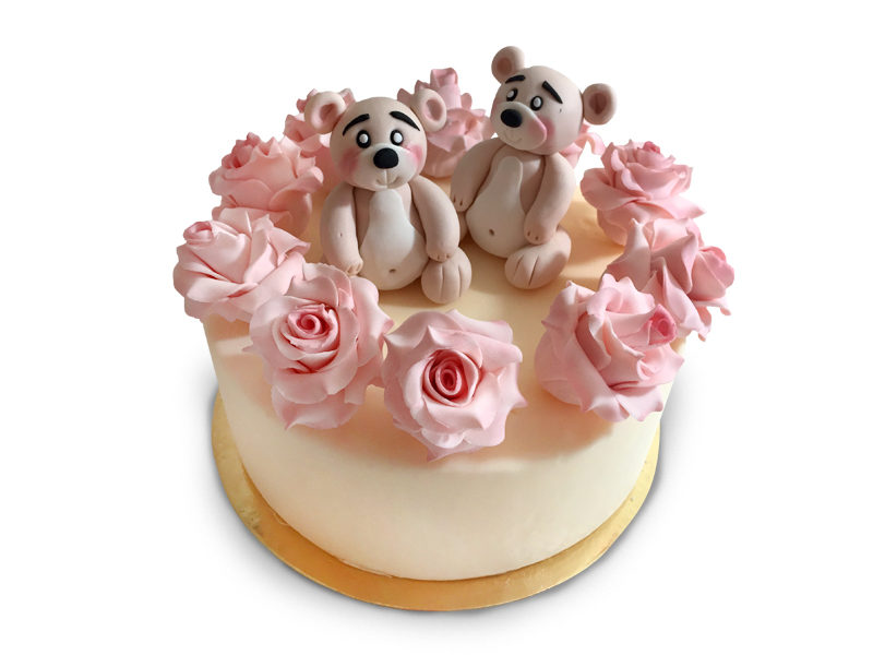 Torta fiori cake design con orsi Varese Castronno